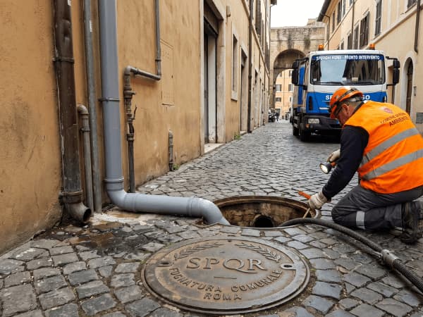 Allaccio alla rete fognaria comunale Roma